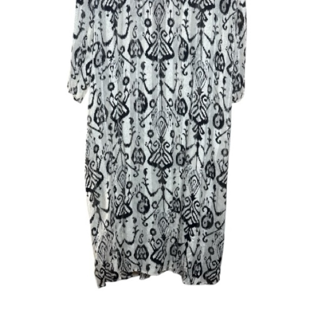 Zara Embroidered Ikat Print Midi Caftan Dress Small NWT - Picture 14 of 15